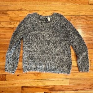 Super Soft Black and White Furry Women's Sweater